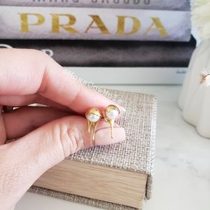 Authentic Marie June Gold Drip Pearl Earrings